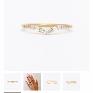 Gold Diamond Chevron Ring